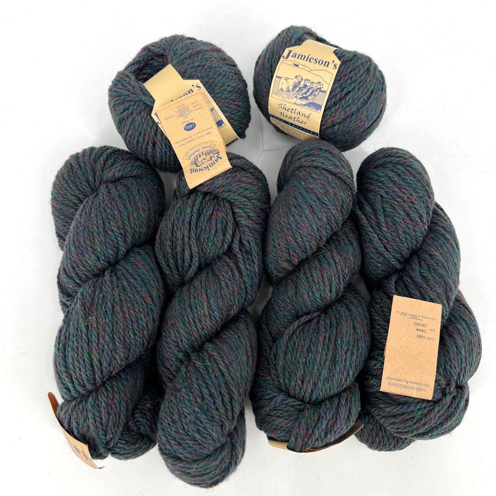 Jamieson's Shetland Heather Aran & Chunky Marl 6 Skeins Shetland Wool 1060 Cedar
